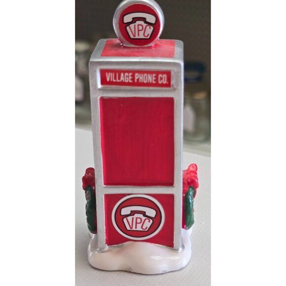 The Original Snow Village "Village Phone Booth" Handpainted Ceramic Accessory Ch - Picture 6 of 7